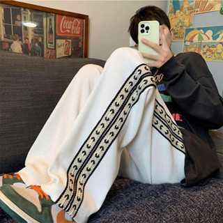 Quần dài sọc cách 2 bên - hinata97_shop - Quần ống suông chất vải tổ ong mặc đi học, đi chơi, thể dục phối siêu chất