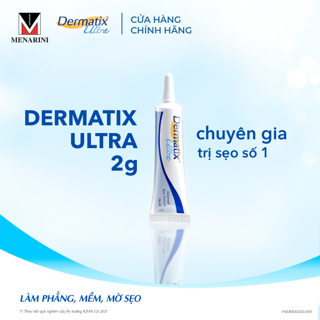 [Hàng tặng kèm không bán] Gel làm mờ, làm phẳng mềm sẹo lồi, sẹo thâm Dermatix Ultra 2g