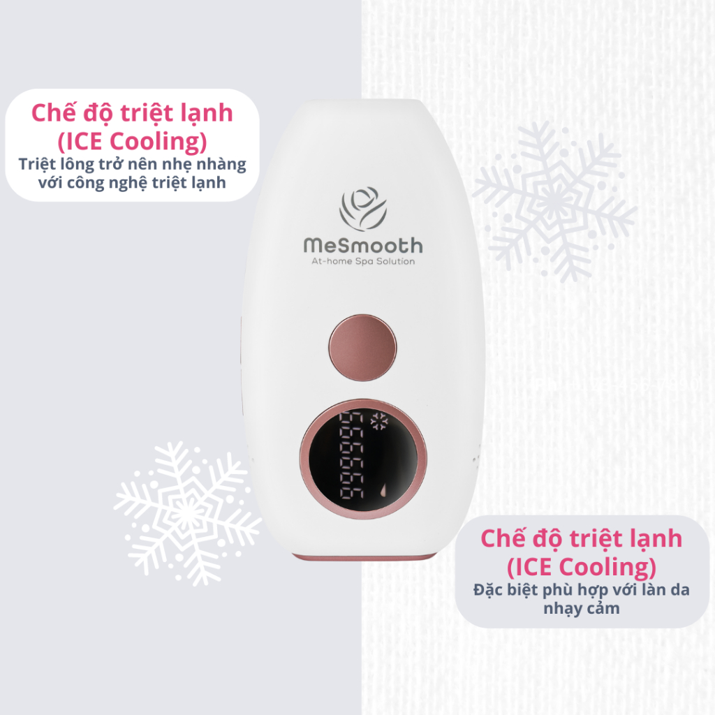 Máy Triệt Lông Vĩnh Viễn Băng Lạnh ICE Pro MeSmooth | Bảo hành 1 năm | Chính sách hoàn tiền 60 ngày | Triệt toàn thân