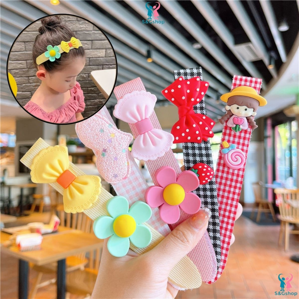 Băng đô dán tóc cho bé nhiều mẫu cute xinh xắn, miếng dán làm gọn tóc hàn quốc cho bé gái