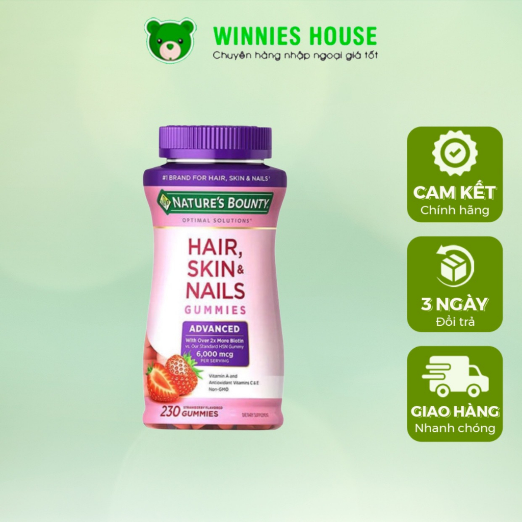 Kẹo dẻo đẹp móng tóc Nature’s Bounty Hair Skin Nail Gummies 230 viên