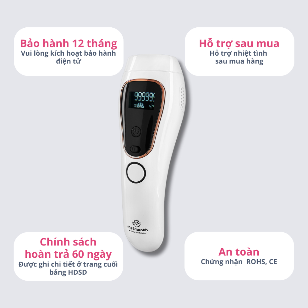 Máy Triệt Lông Vĩnh Viễn Trẻ Hoá Trị Thâm IPL Lux+ MeSmooth -  Màu Trắng | Bảo hành 1 năm