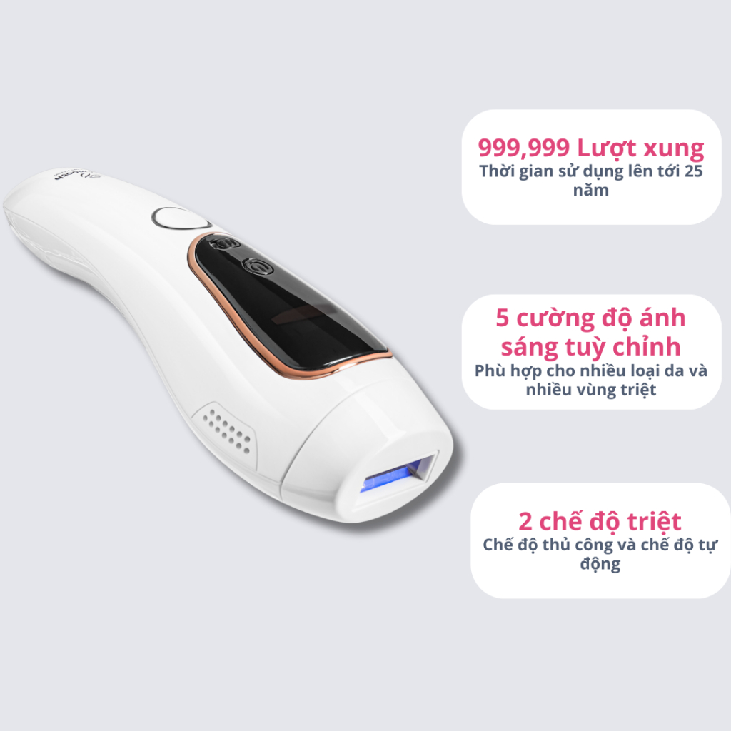 Máy Triệt Lông Vĩnh Viễn Trẻ Hoá Trị Thâm IPL Lux+ MeSmooth | Bảo hành 1 năm | Hoàn tiền 60 ngày
