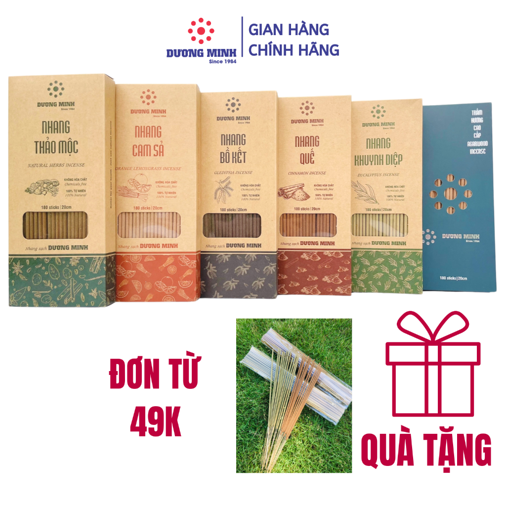 Nhang thơm tự nhiên Dương Minh nhang ngắn 20cm/30cm/40cm nhang sạch 100% nguyên liệu tự nhiên không hương liệu hóa chất
