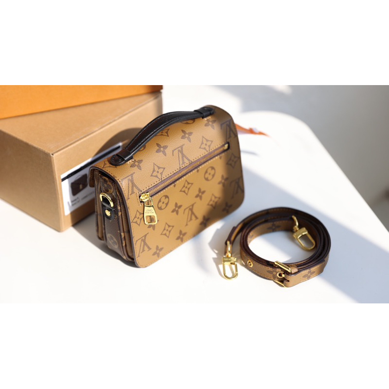 Túi Quai xách Metis da thật size 19cm fullbox nam châm + box carton kèm bill và dustbag xịn xò W266-19