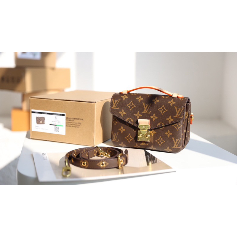 Túi Quai xách Metis da thật size 19cm fullbox nam châm + box carton kèm bill và dustbag xịn xò W266-19