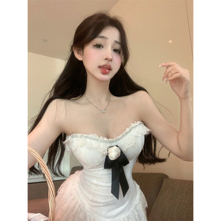 [HÀNG CÓ SẴN] Đầm cúp ngực phối ren đính hoa