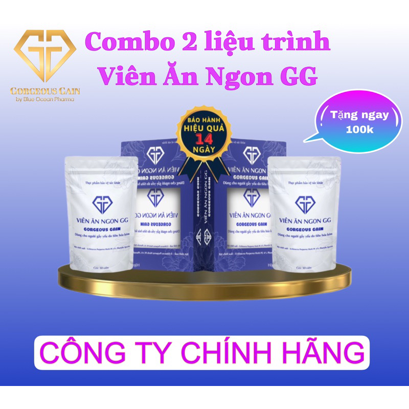 Combo 2 Viên Ăn Ngon GG Chính Hãng - Bồi Bổ Cơ Thể, Lấy Lại Sức - Kích Thích Tiêu Hoá, Hỗ Trợ Tăng Cân An Toàn | BigBuy360 - bigbuy360.vn