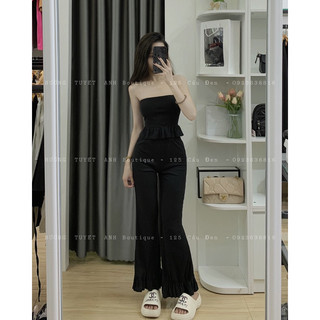 Set áo ống quần loe bèo thun