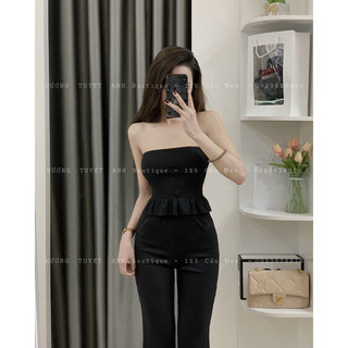 Set áo ống quần loe bèo thun