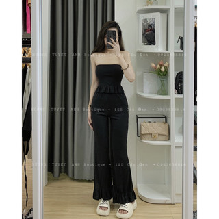 Set áo ống quần loe bèo thun