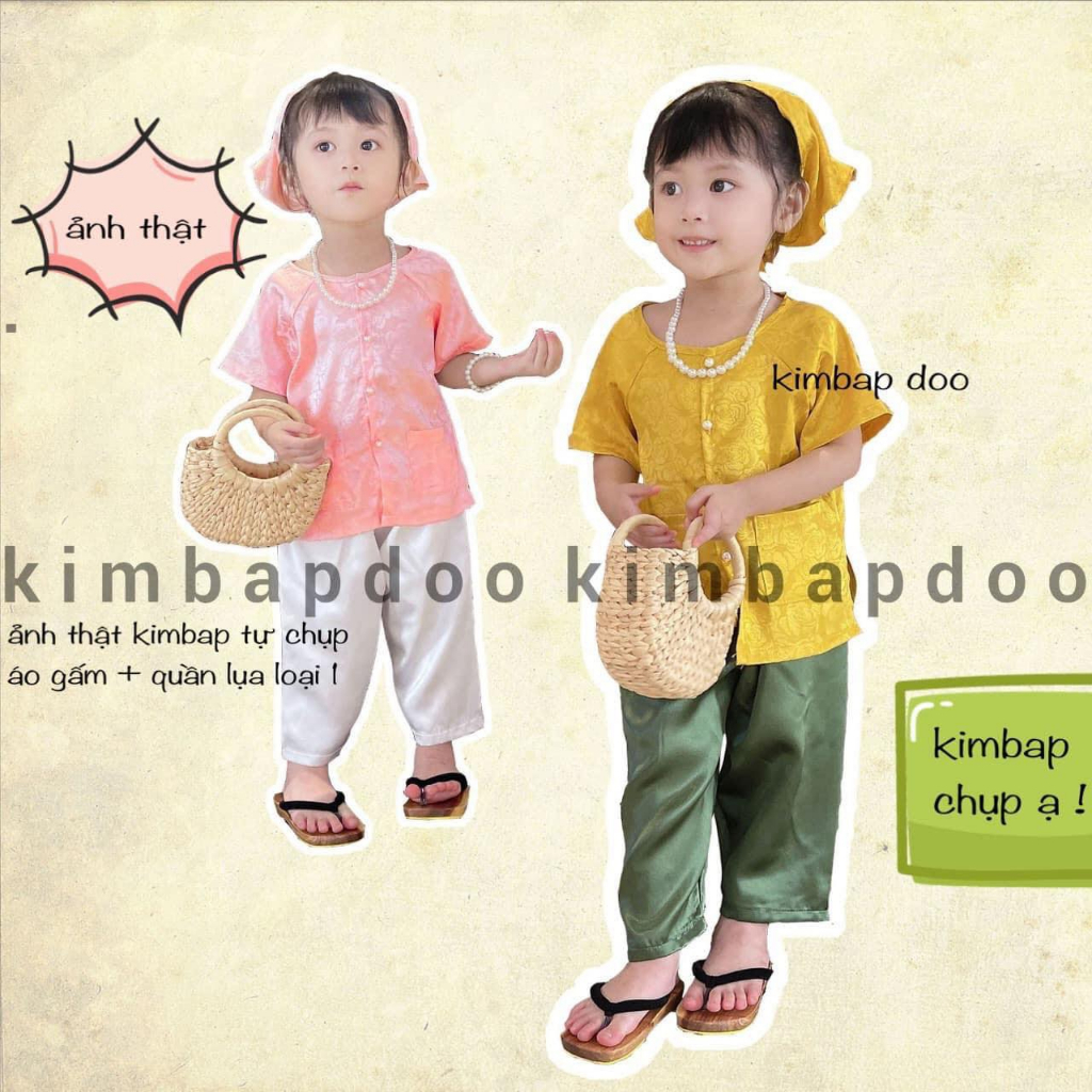 (7-20kg) bà ba cho bé gái kèm tuban - HÌNH THẬT - áo vải gấm hoa, quần vải lụa mềm mịn mát, bền đẹp