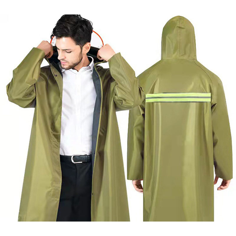 Áo Mưa Dài Toàn Thân Dây Khoá Kéo Có Vành Che Tiện Lợi