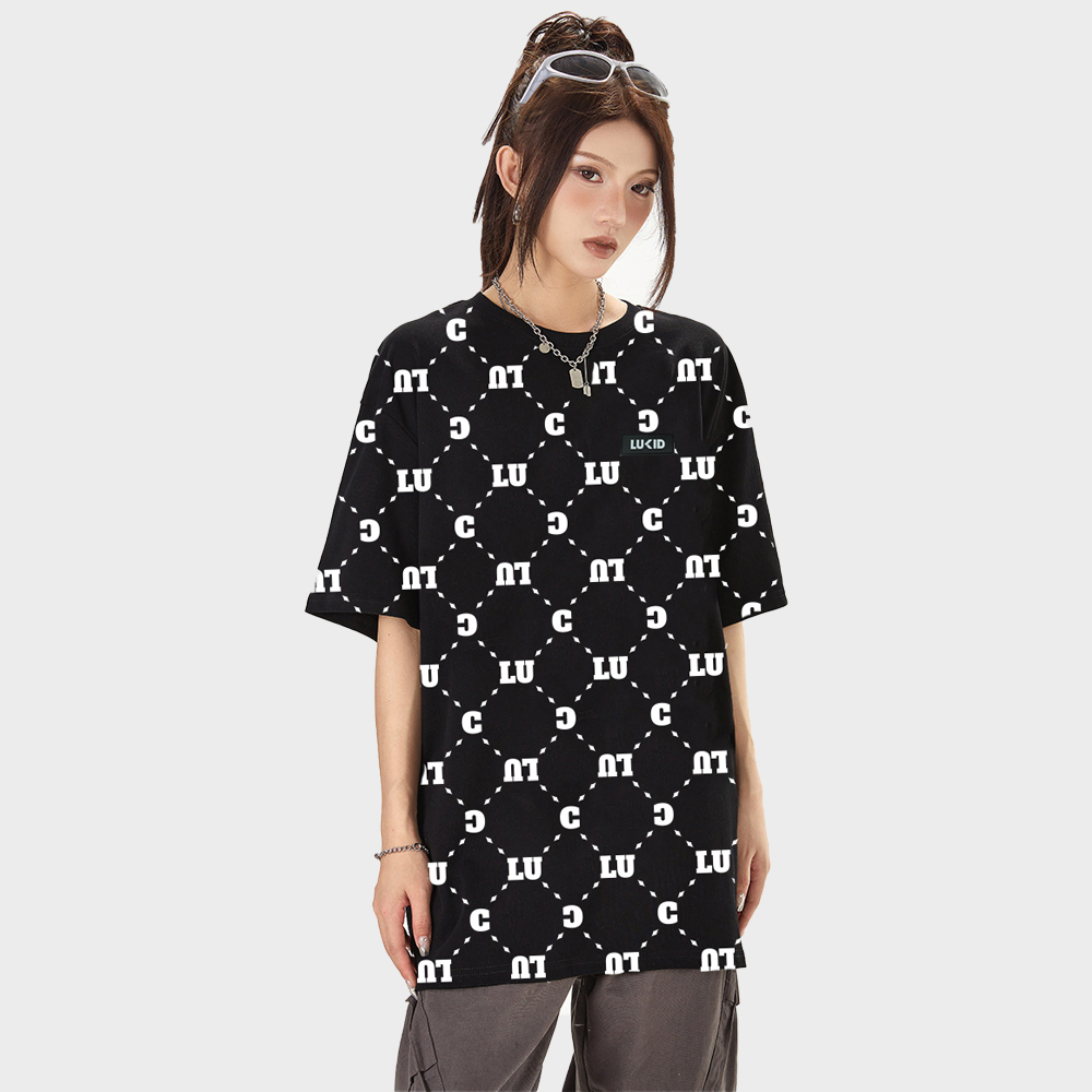 Áo Thun Local Brand Unisex LUCID Monogram Nam Nữ Tay Lỡ From Rộng Chất Cotton