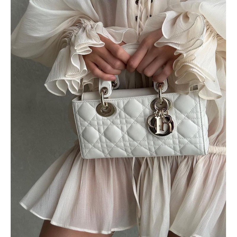 Túi quai xách Đì o Doi 2 box  - Túi vải rút - sổ tag vàng kèm khăn charm size 18cm W566-18