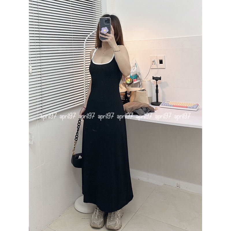 Đầm dây dây chéo lưng (ảnh thật/ có sẵn)