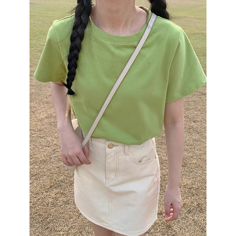 Áo phông trơn xanh bơ, áo thun trơn cotton chất dày dặn đẹp