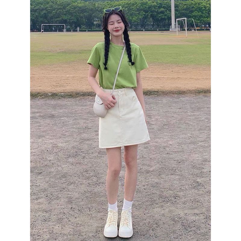 Áo phông trơn xanh bơ, áo thun trơn cotton chất dày dặn đẹp