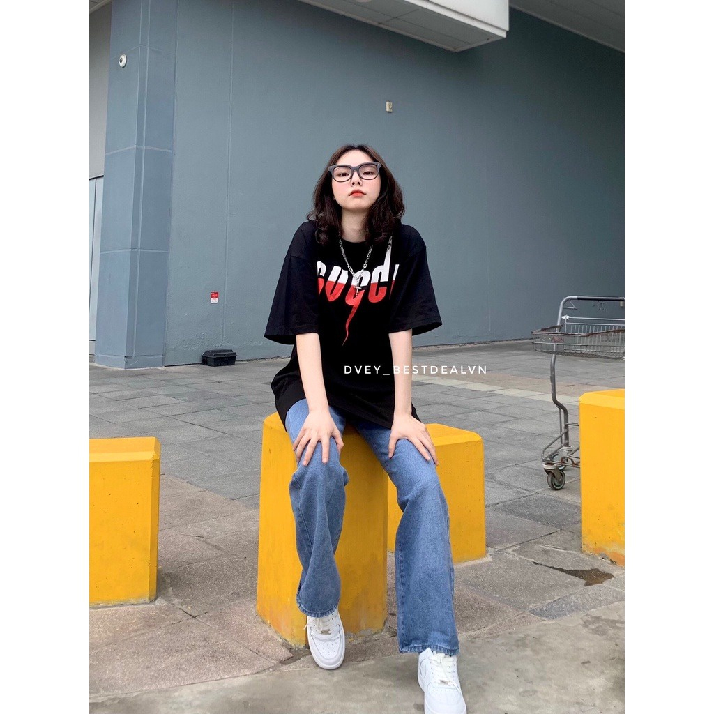Phông Tay Lỡ Gucci In Hình Tia Sét Áo Thun Nam Nam Nữ GUCI Form Rộng Chất Cotton Co Dãn Cực Đẹp | BigBuy360 - bigbuy360.vn
