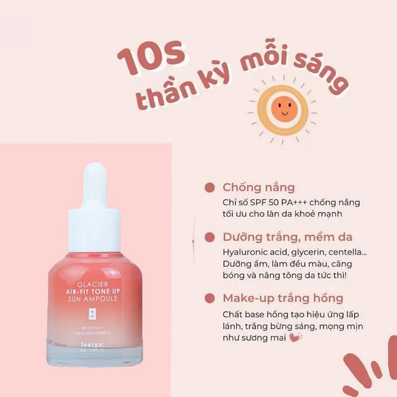 Tinh chất chống nắng dưỡng trắng nâng tone Feelxo Tone Up Sun Ampoule SPF50+/PA
