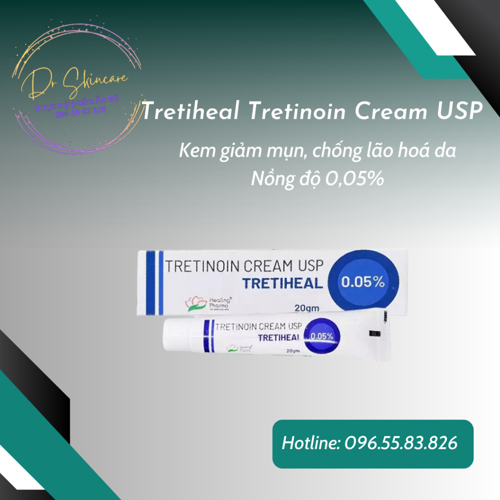 Tretinoin Tretiheal Cream 20g - Kem giảm mụn, chống lão hóa