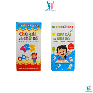 Thẻ học thông minh, thẻ nhận biết chữ cái và chữ số có mẫu chữ viết loại hộp 7x14cm
