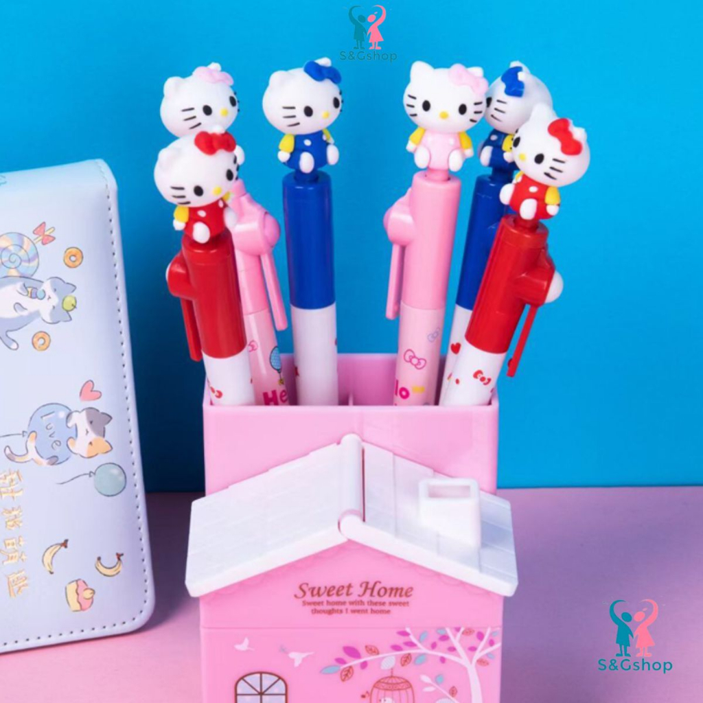 Bút quay tay kitty, bút nước mực đen lăn giải trí giảm stress đồ dùng học tập làm quà tặng