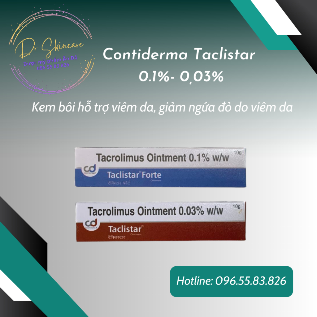 Kem bôi hỗ trợ viêm da Taclistar, Taclistar forte 10g