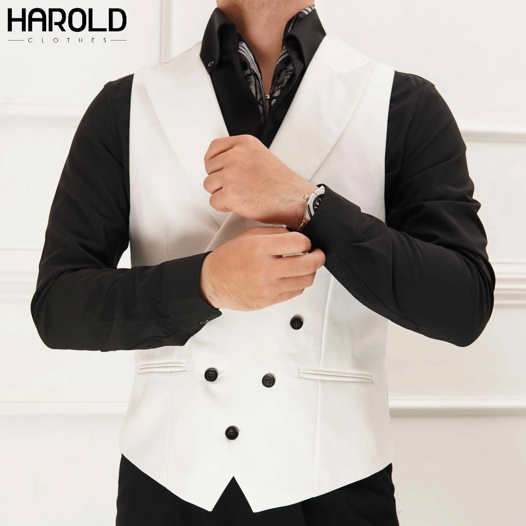 Áo Gile Nam Cao Cấp Harold Classy Man 5 Nút Thoáng Mát, Co Giãn Tốt, Chống Nhăn, Đứng Form, Phong Cách Lịch Lãm