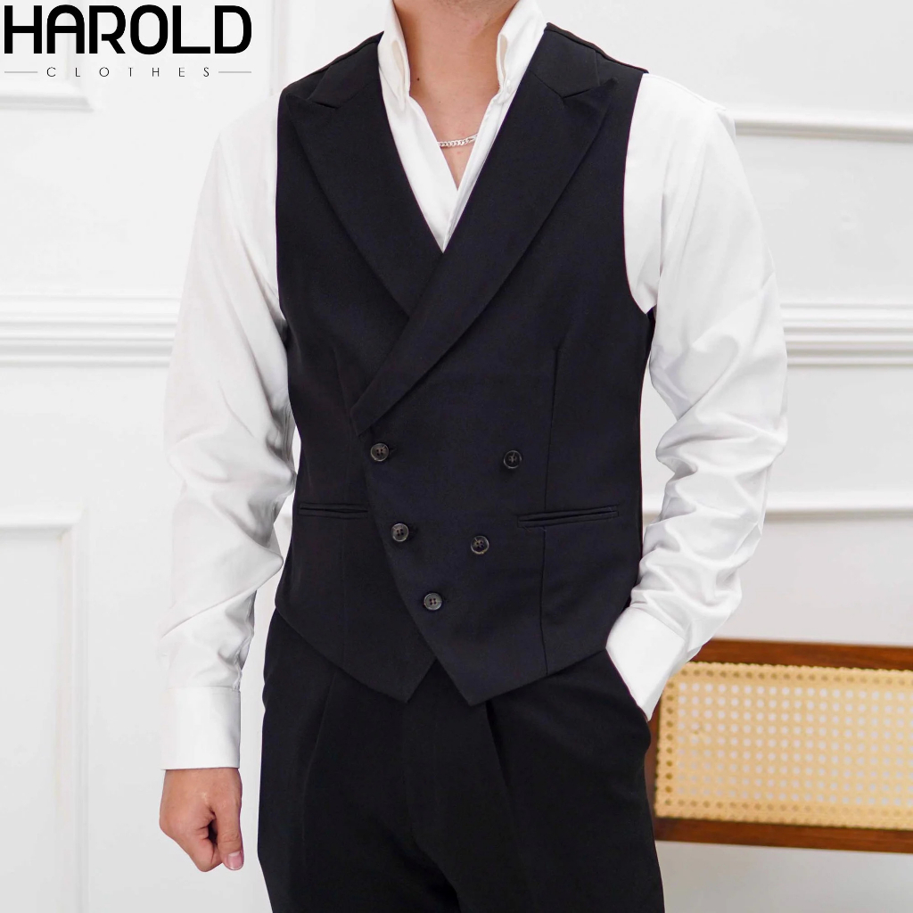  Áo Gile Nam Cao Cấp Harold Classy Man 5 Nút Thoáng Mát, Co Giãn Tốt, Chống Nhăn, Đứng Form, Phong Cách Lịch Lãm