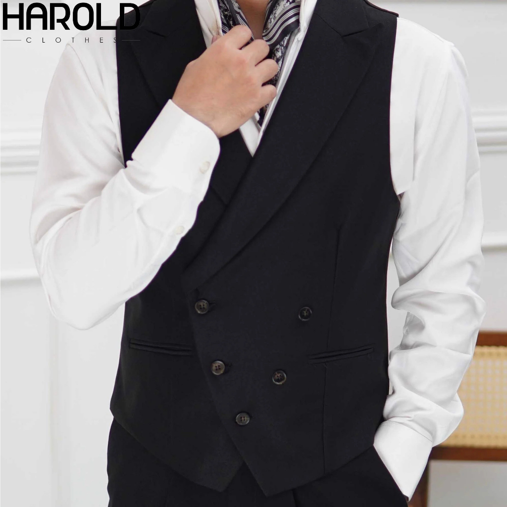 Áo Gile Nam Cao Cấp Harold Classy Man 5 Nút Thoáng Mát, Co Giãn Tốt, Chống Nhăn, Đứng Form, Phong Cách Lịch Lãm