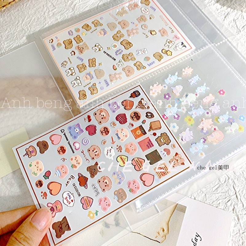 Sổ đựng mẫu sticker nail trong suốt