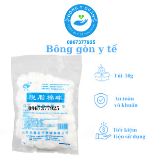 Bông gòn viên y tế- tiện lợi- an toàn - vô khuẩn- Túi 50g