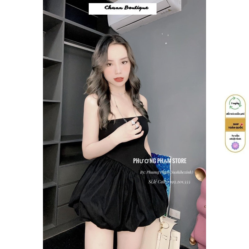 SET VÁY CÚP NGỰC DÁNG XÒE KÈM QUẦN ĐÙI