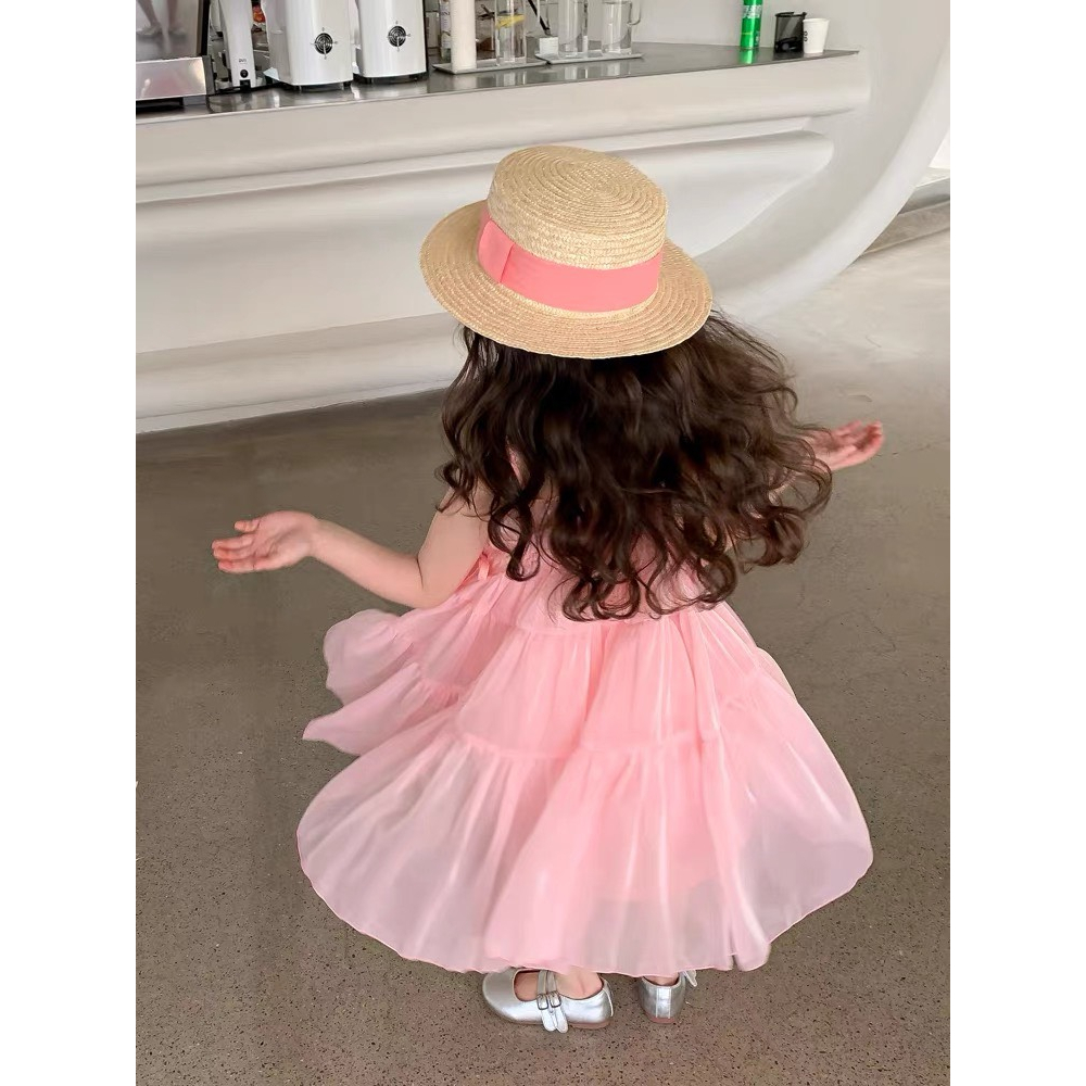 Váy 2 dây cho bé gái thiết kế 2 dây có tăng đơ cao thấp