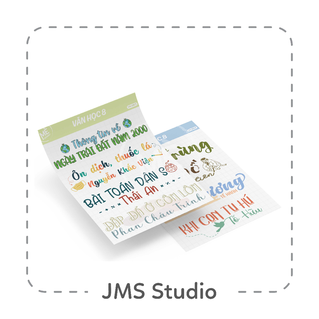 STICKER TỰA BÀI VĂN HỌC 8
