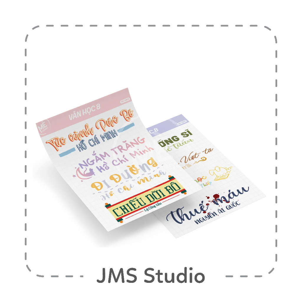 STICKER TỰA BÀI VĂN HỌC 8