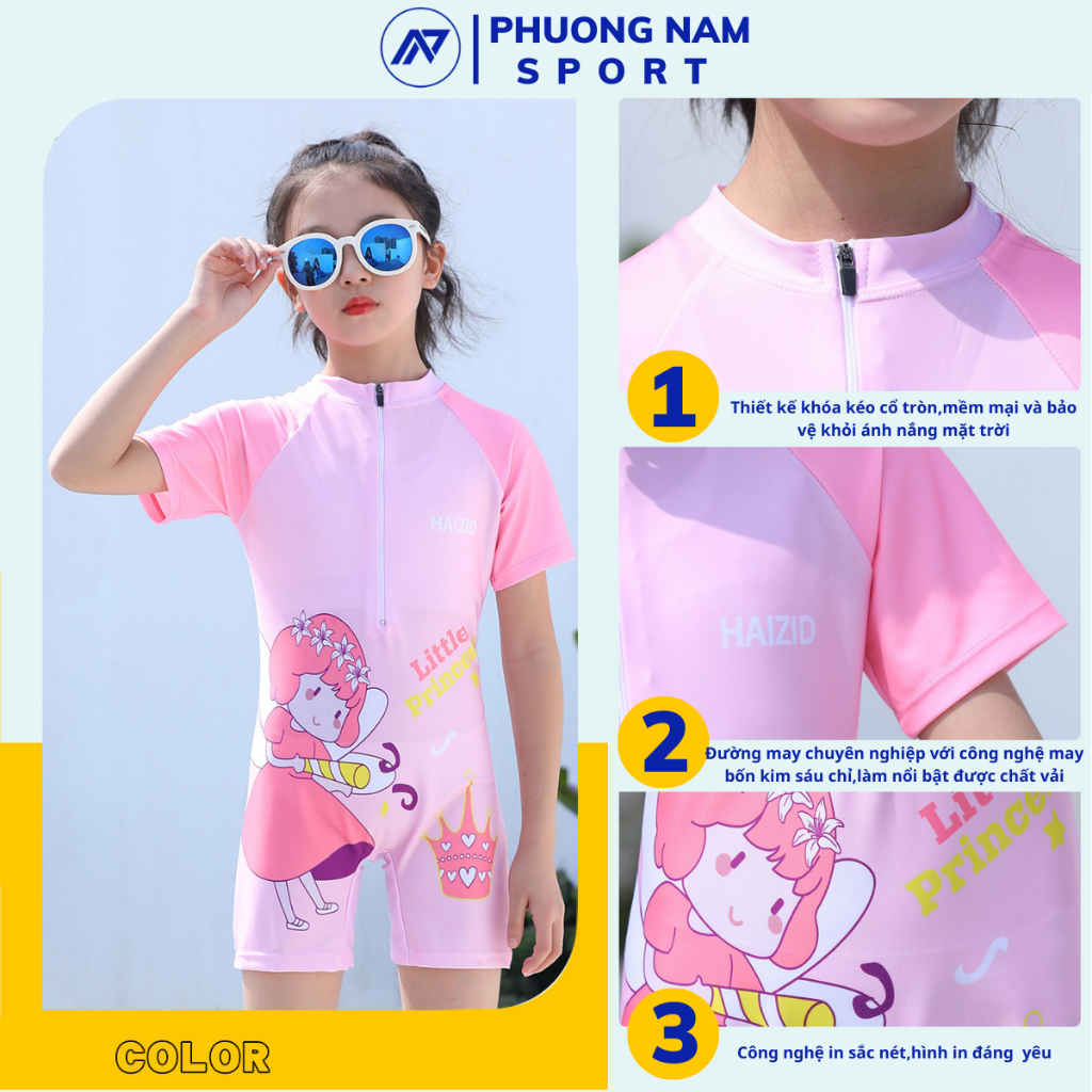 Đồ bơi liền thân cho bé họa tiết đáng yêu chính hãng HAIZID cho bé từ 1 tuổi đến size đại