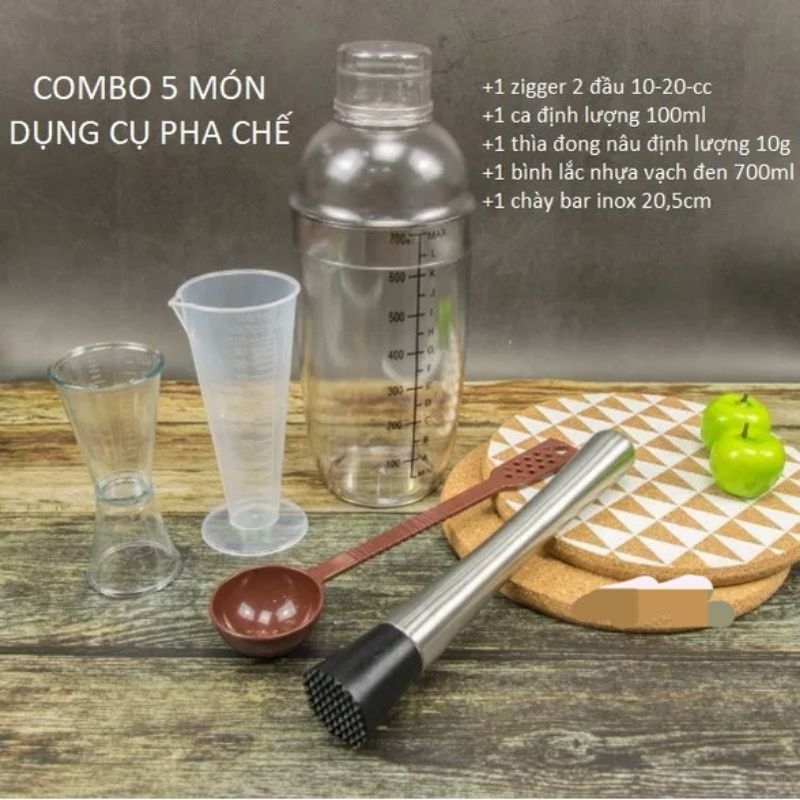 Combo dụng cụ pha chế 5 món pha trà chanh trà sữa