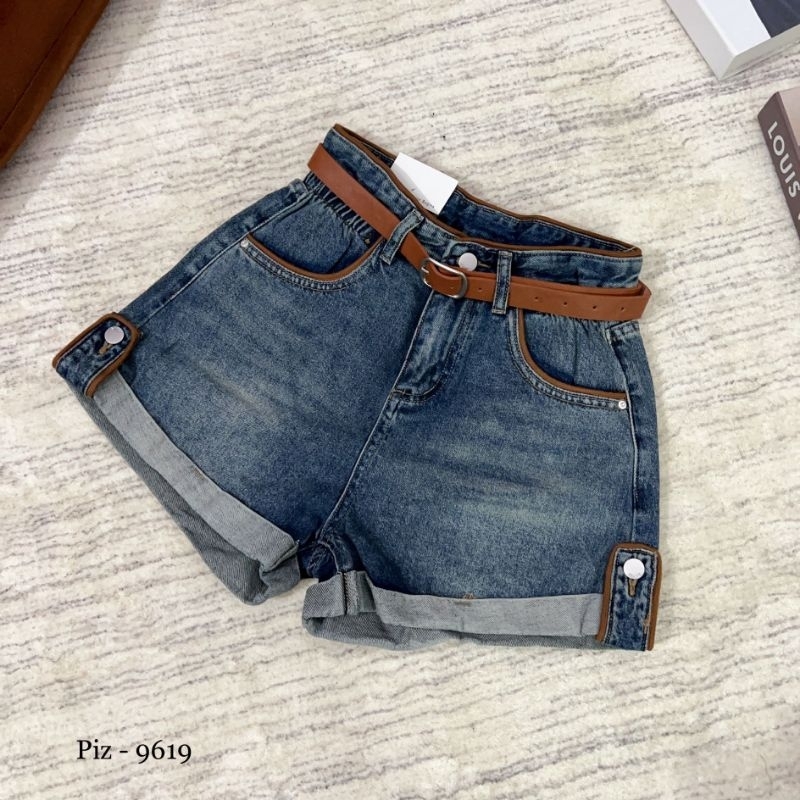 Quần sooc jeans viền hàng QCL1