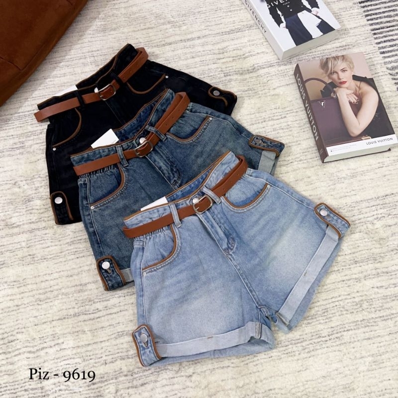 Quần sooc jeans viền hàng QCL1