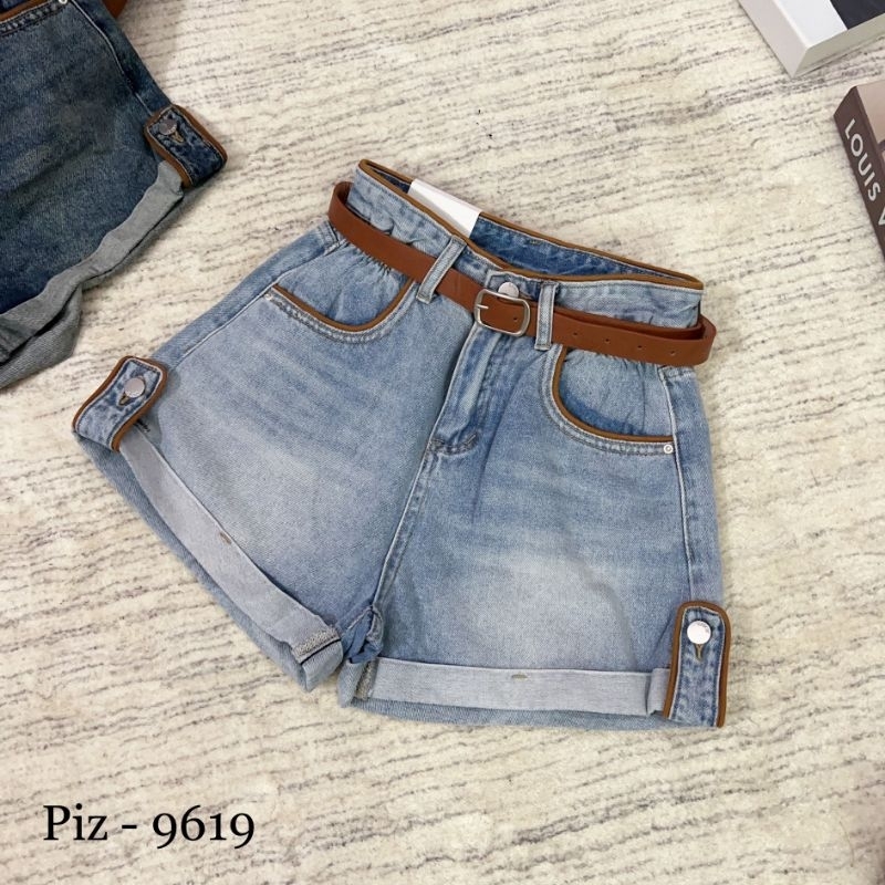 Quần sooc jeans viền hàng QCL1