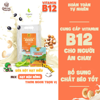 Sữa Bột ngũ cốc hạt Điều 100% hữu cơ túi (125g) Giấc mơ của hạt dinh dưỡng cho người ăn chay, ăn kiêng, tốt cho sức khỏe