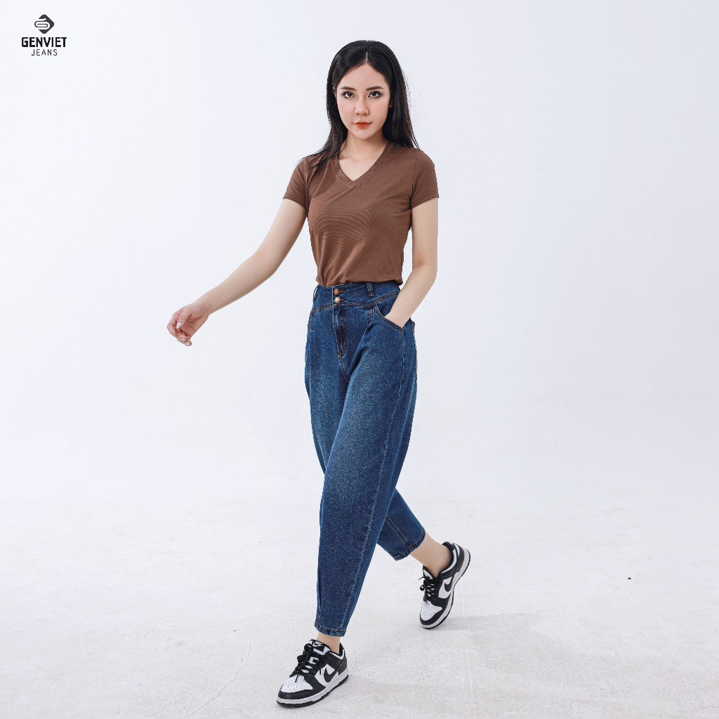 Quần Dài Jeans Nữ Col Thụng DQ104J8148 GENVIET