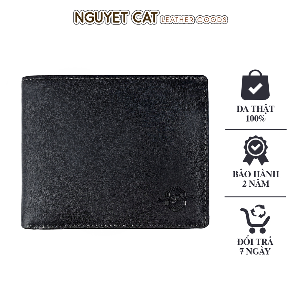 Ví Da Bò Nappa Cao Cấp NGUYET CAT Leather Siêu Bền, Đẹp, Thiết Kế Sang Trọng Dành Cho Nam, Ví Da Nam NC15