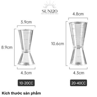 Cốc đong nhựa jigger 2 đầu định lượng pha chế