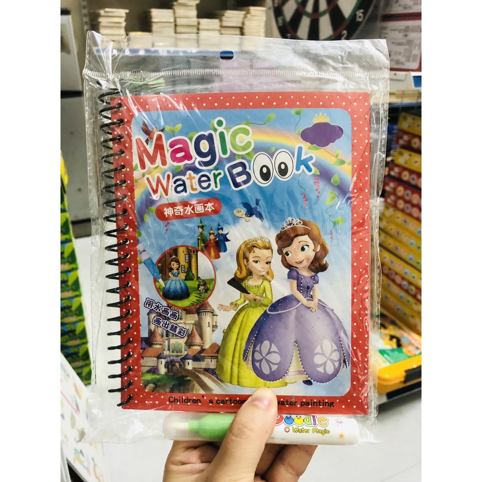 Tranh Tô Màu Nước Ma Thuật, Tập Tô Thần Kỳ Tự Xóa, Tái Sử Dụng Magic Water Book Tặng 1 Bút Tô Màu