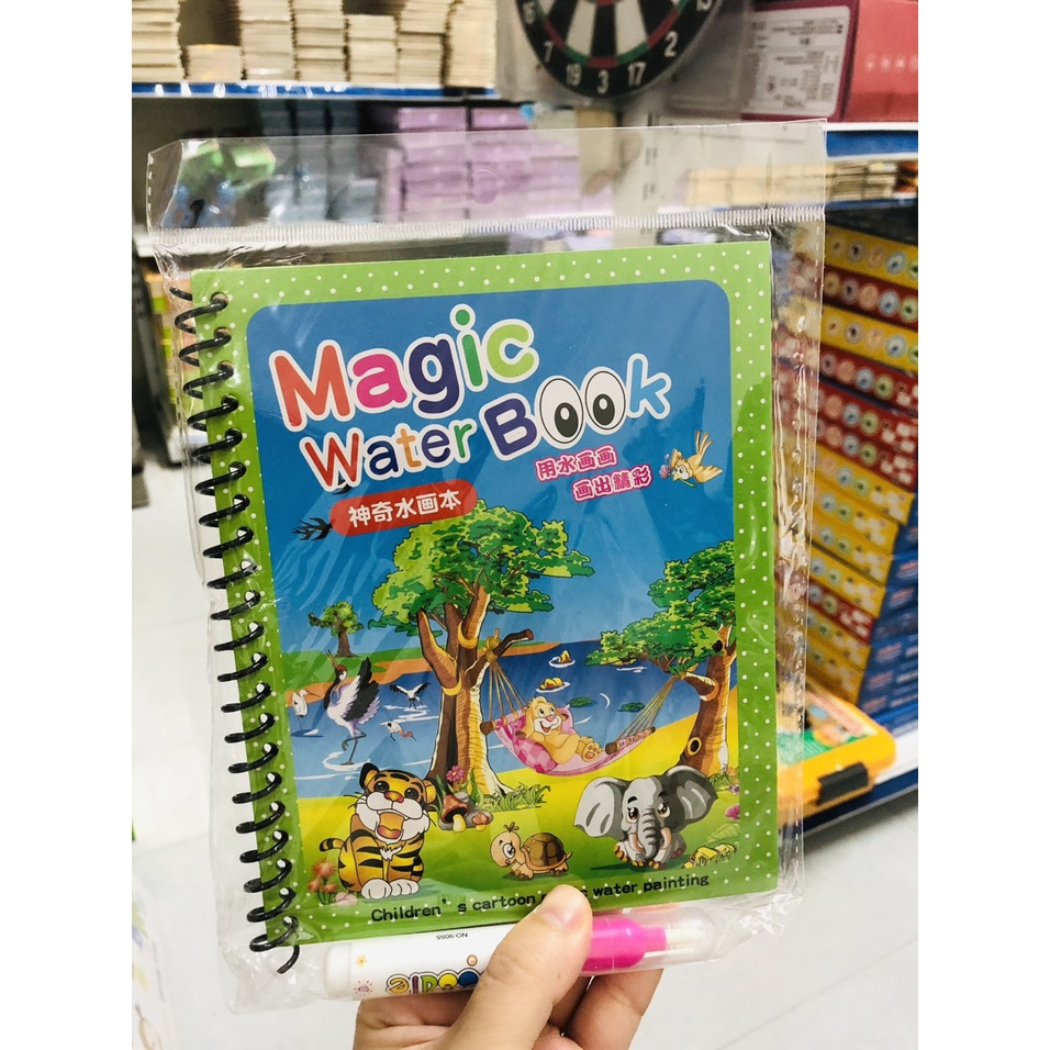 Tranh Tô Màu Nước Ma Thuật, Tập Tô Thần Kỳ Tự Xóa, Tái Sử Dụng Magic Water Book Tặng 1 Bút Tô Màu