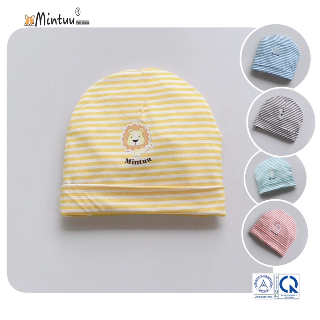 Mũ bo chụp 2 lớp cho bé, chất liệu visco hiệu MINTUU - Thời trang và đồ dùng cho trẻ