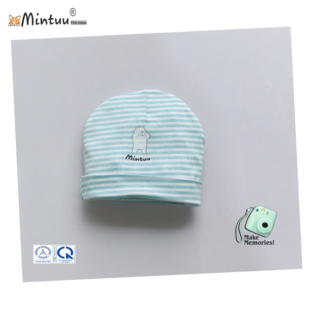 Mũ bo chụp 2 lớp cho bé, chất liệu visco hiệu MINTUU - Thời trang và đồ dùng cho trẻ